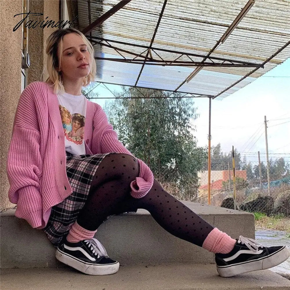 Embroidered Angelic Pink Knitted Cardigan Cozy Loose Fit Front button Sweater Women Soft Girl Moco Pastel Grunge Aesthetic Y2K