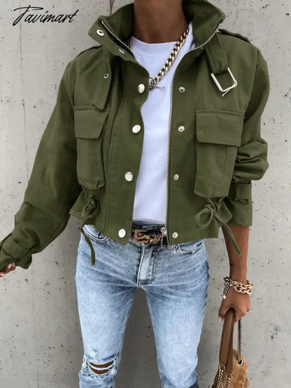 Fashion Autumn and Winter New Women's Coat Solid Locomotive Short Jacket Warm Winter Wear