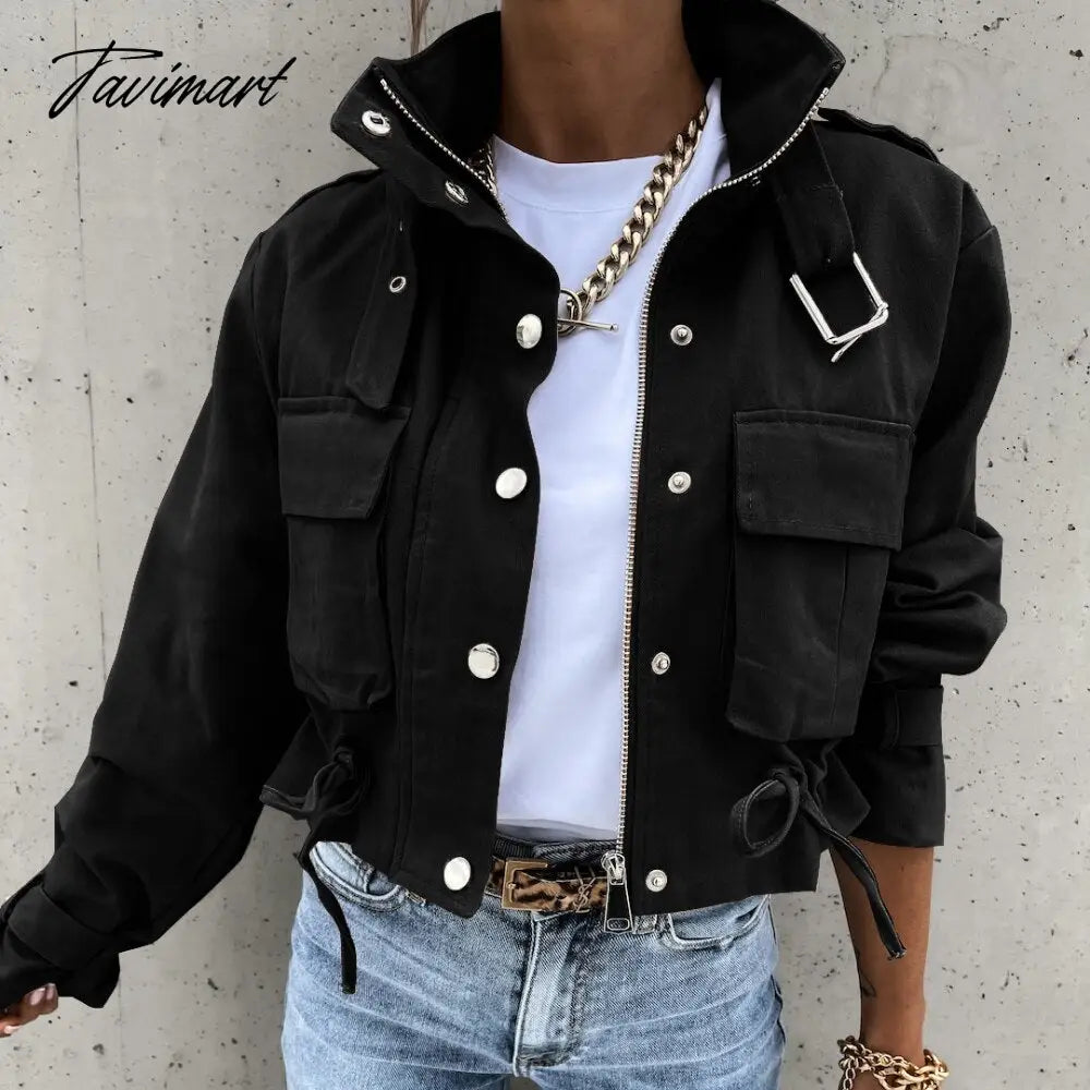 Fashion Autumn and Winter New Women's Coat Solid Locomotive Short Jacket Warm Winter Wear