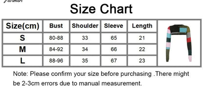 Fashion Knitted Crop Top Women Button Long Sleeve T-Shirt Y2K Patchwork Half Tees Autumn Sun Protection Cardigan Female Knitwear