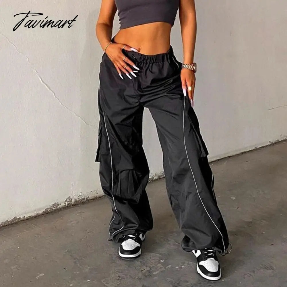Fashion Lady Stitch Color Loose Sweatpants Women Joggers Summer High Waist Drawstring 2yk Pants Long Trouser High Street