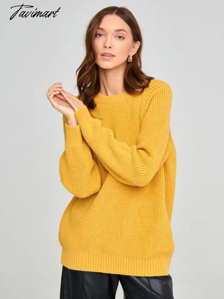 Fashion New Fall/Winter Knitted Sweater Pullover Women Sweaters O-neck Solid Casual Loose Thick Warm Knit Sweater