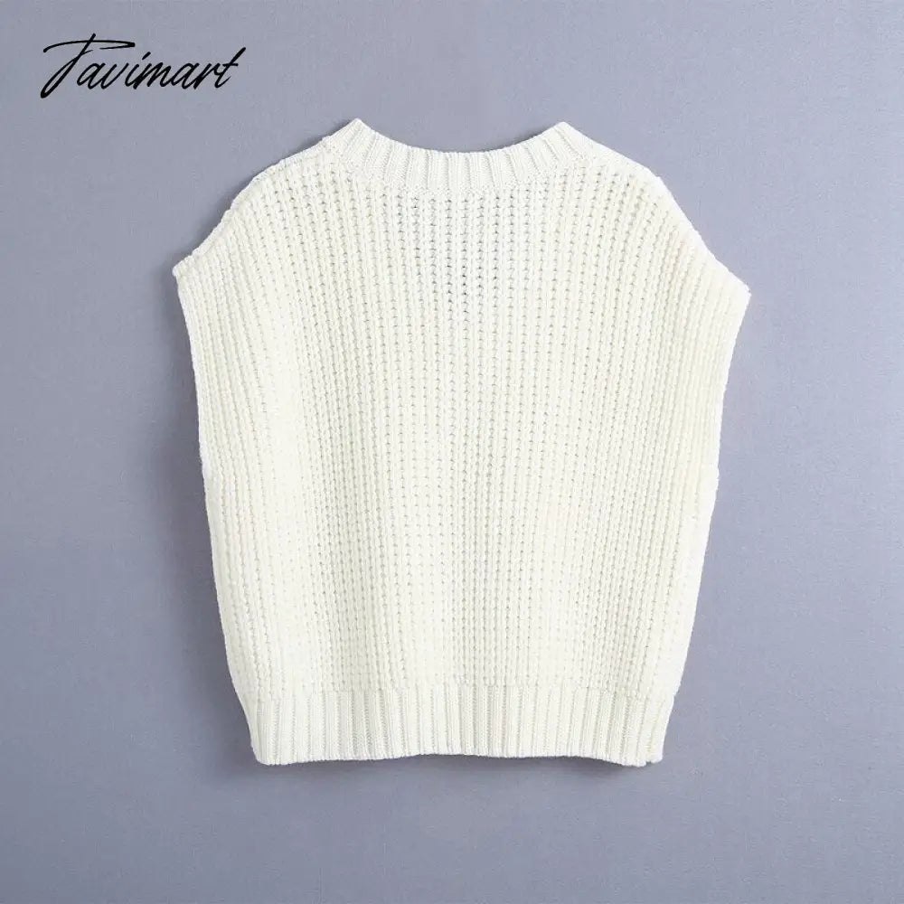 Fashion Twist Sweater Vest Pink V Collar Oversize Vintage Kintted Jumper Cross Lace Up White Femme Veste Chic Tops Pullover