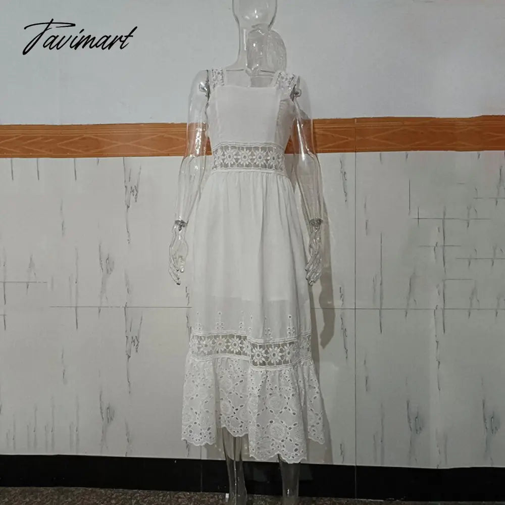 Fashion женское платье White Summer Dress Sexy Backless Lace Midi Dress Hollow Out Vintage Chic Party Dresses Vestidos