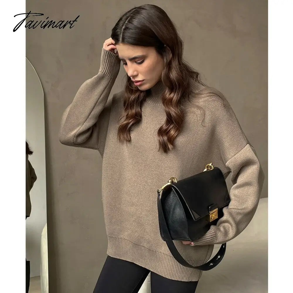 Female O-neck Sweater Fall Winter Knitted Pullovers Women Casual Basic Knitwear Long Sleeve Loose Tops Streetwear