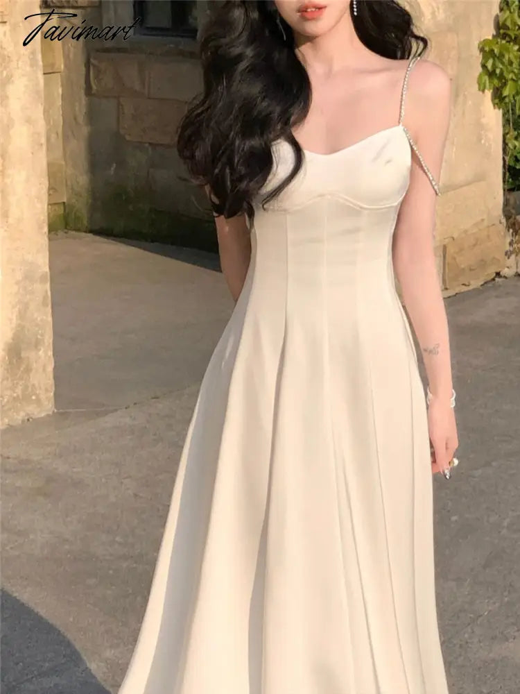 Female Prom Clothes Summer New Elegant Spaghetti Strap Vestidos Slim Mujer Evening Wedding Party Fashion Midi Dress For Women