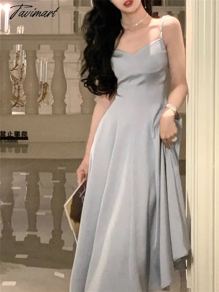 Female Prom Clothes Summer New Elegant Spaghetti Strap Vestidos Slim Mujer Evening Wedding Party Fashion Midi Dress For Women