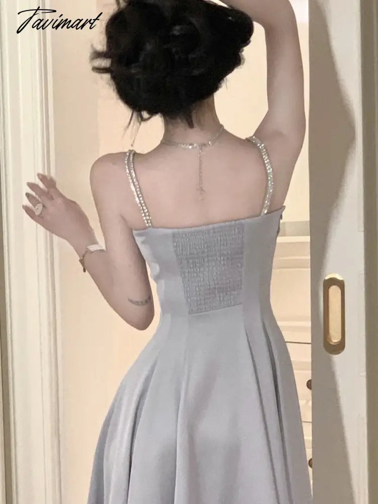 Female Prom Clothes Summer New Elegant Spaghetti Strap Vestidos Slim Mujer Evening Wedding Party Fashion Midi Dress For Women