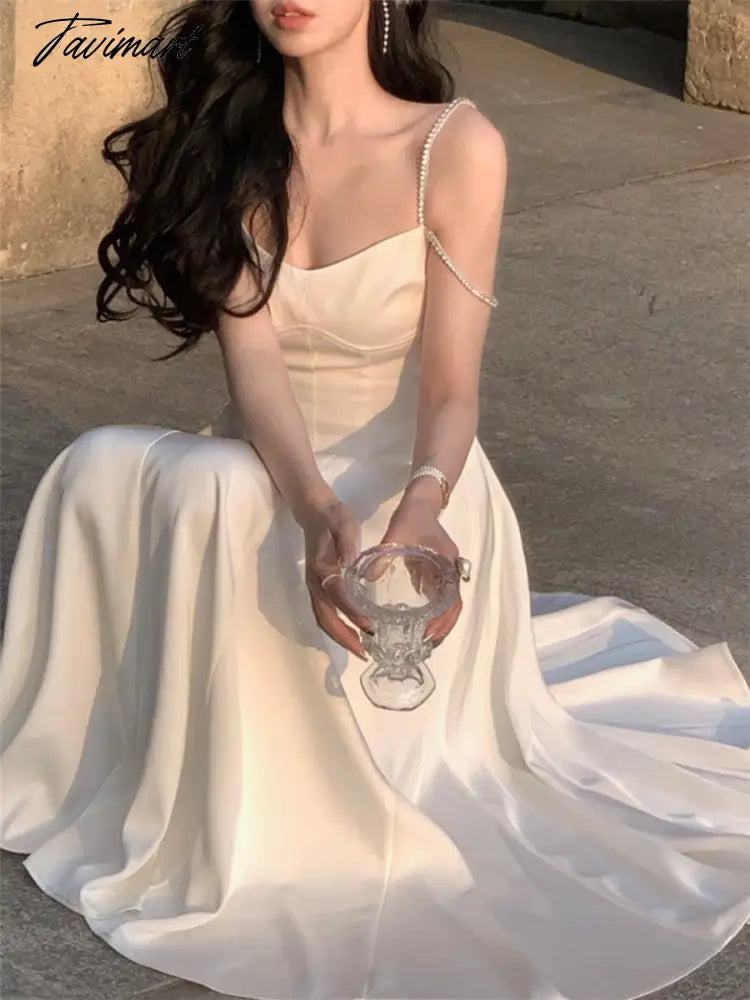 Female Prom Clothes Summer New Elegant Spaghetti Strap Vestidos Slim Mujer Evening Wedding Party Fashion Midi Dress For Women