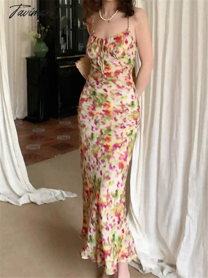 Floral Dress Women Elegant Summer New Fashion Evening Party Ladies Vestidos Vintage Bodycon Dresses Female Korean Clothes