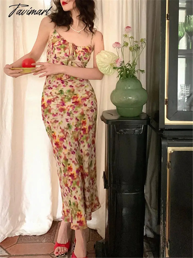 Floral Dress Women Elegant Summer New Fashion Evening Party Ladies Vestidos Vintage Bodycon Dresses Female Korean Clothes