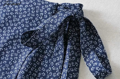 Floral Wrap Mini Skirt Adjustable Tie Waist Ditsy Skirt Women Teens e-girl Y2K Aesthetic Outfit