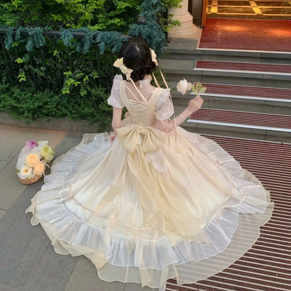 French Romantic Style Lolita Op Elegant Girl Cosplay New Chic Fairy Princess Dress Gorgeous Sweet JSK wedding Party Dress