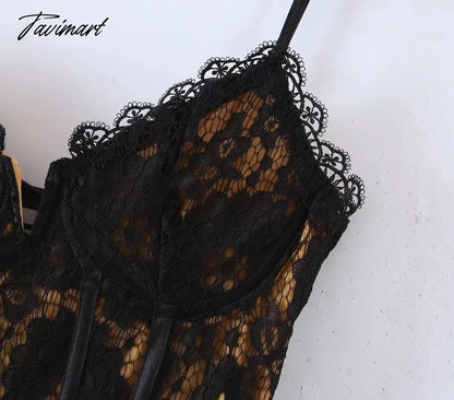French Style Fashion Elegant Lace Splicing Sexy Forking Sheath Mini Dress Casual Suspender Dress Women