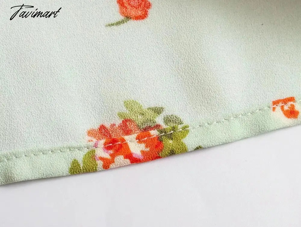 French Style Fashion Indie Folk Floral Print Skirts Elegant Belt A-line Skirts Women