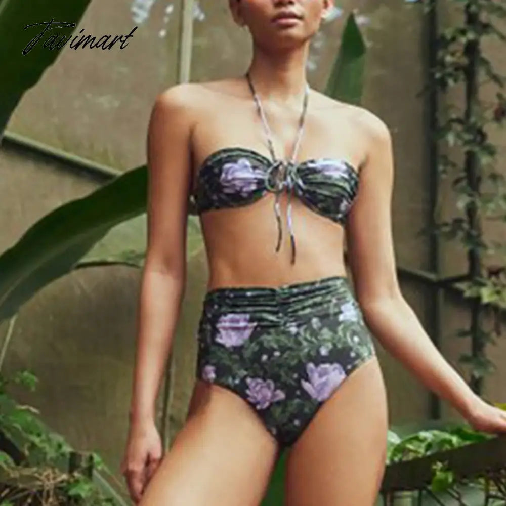 Halter Print Bikini Sets and Coverups Swimsuit Two Pieces Luxury Shorts Bourkini Tankini Swimming Suits Swimwear Patchwork