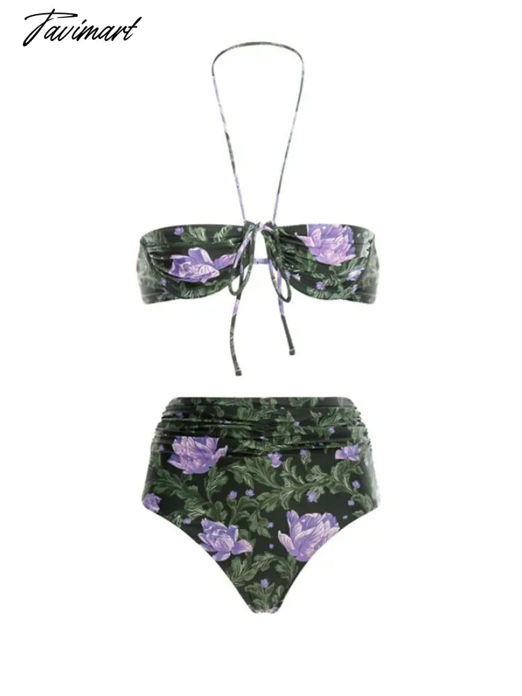 Halter Print Bikini Sets and Coverups Swimsuit Two Pieces Luxury Shorts Bourkini Tankini Swimming Suits Swimwear Patchwork