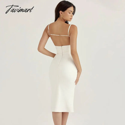 High Quality Summer Dress White Bodycon Party Dress Women Backless Sexy Dress Knee Length Prom Even Club Dress Dropshipping