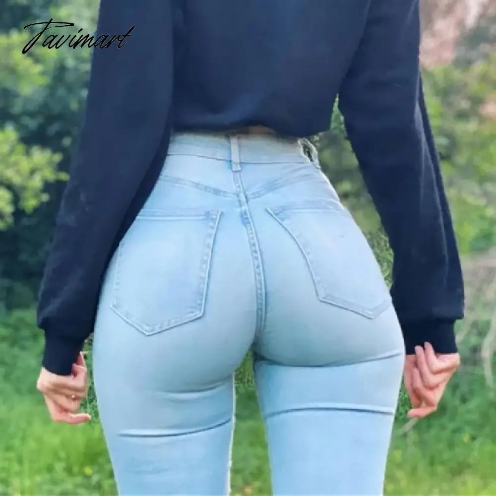 High Waist Jeans for Women Butt Baggy Ankle-Length Pants Curvy Skinny Jeans Tummy Control Colombian Elasticity Jeans