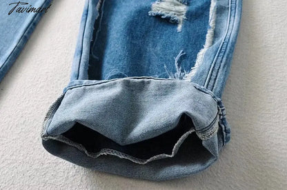 High Waist Jeans High Street Patchwork Jeans Woman Washed Mom Retro Ripped Jeans For Women Boyfriend Jeans For Women