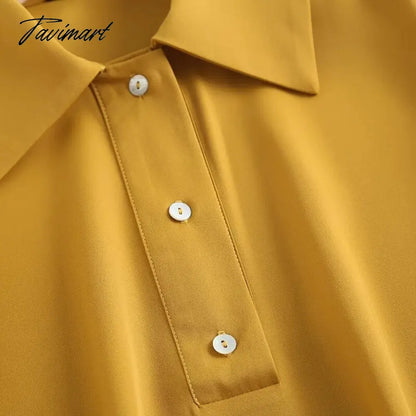 Indie Folk Elegant Autumn England Style Fashion Shirt Women Simple Yellow Blusas Mujer De Moda Blouse WomenTops