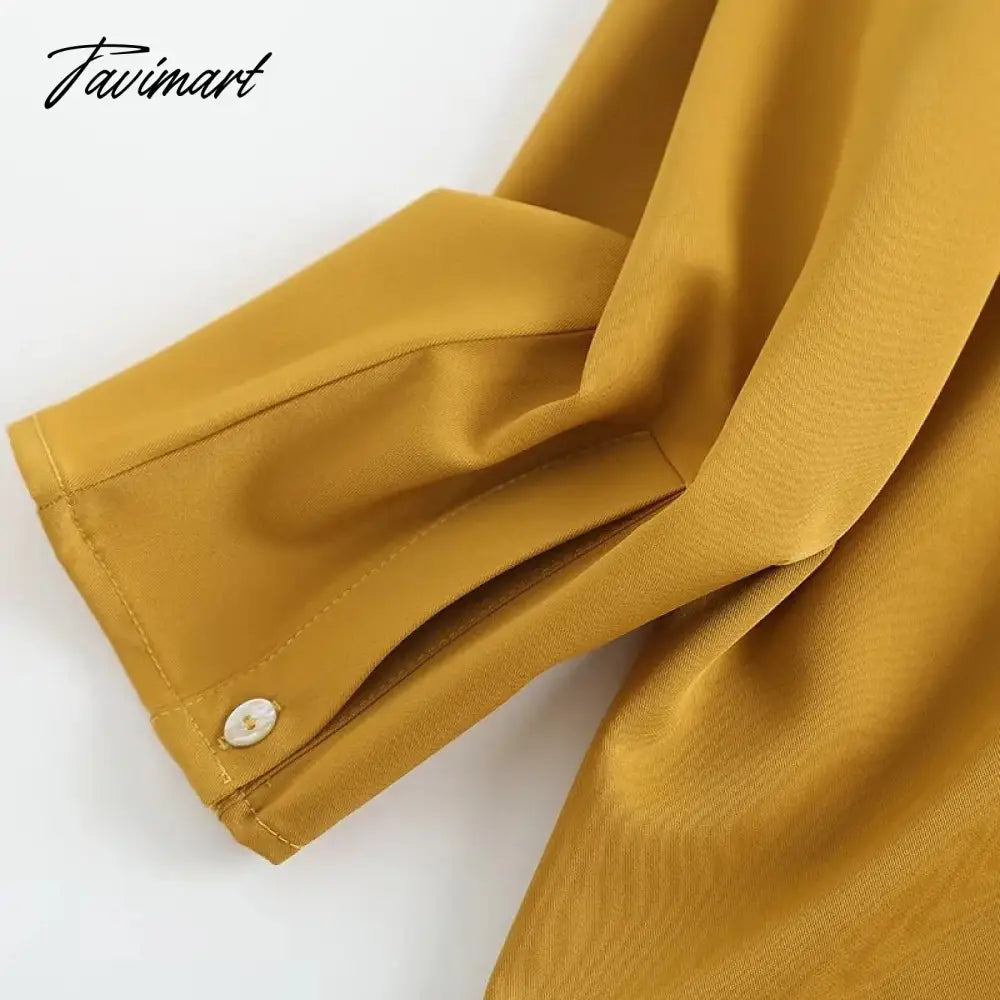 Indie Folk Elegant Autumn England Style Fashion Shirt Women Simple Yellow Blusas Mujer De Moda Blouse WomenTops