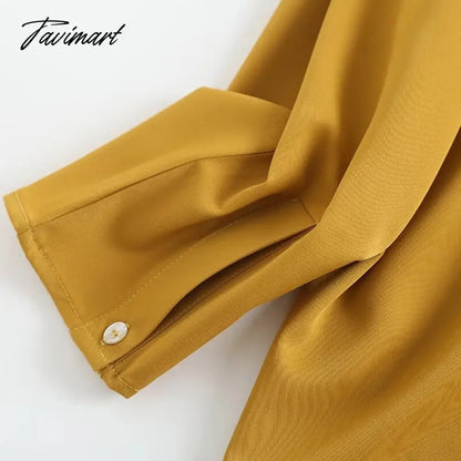 Indie Folk Elegant Autumn England Style Fashion Shirt Women Simple Yellow Blusas Mujer De Moda Blouse WomenTops