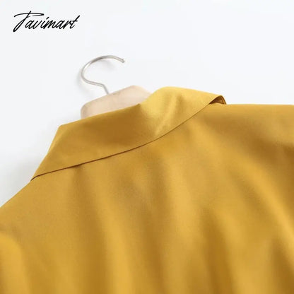 Indie Folk Elegant Autumn England Style Fashion Shirt Women Simple Yellow Blusas Mujer De Moda Blouse WomenTops