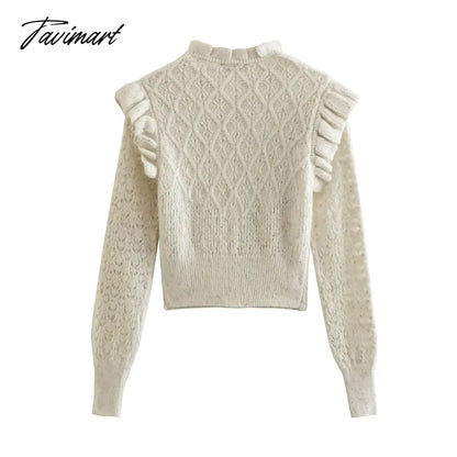Indie Folk Vintage Butterfly Sweaters Sleeve Ruffles Knitwear Sweaters Women Tops