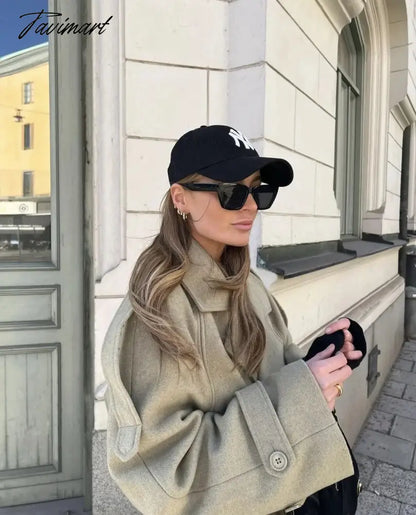 Ins Fashion Trench Coat Overcoat Women Blogger Vintage Loose Ligh Green Long Jacket