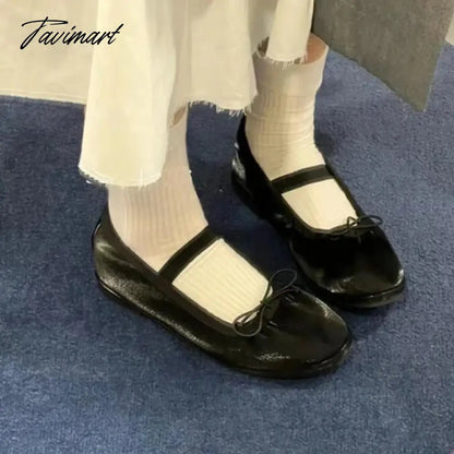 Korea Flats Spring/Autumn Flats Women Shoes Fashion Mary Jane Shoes Round Toe Women's Shoes Bow Silk Satin Ballet Flats