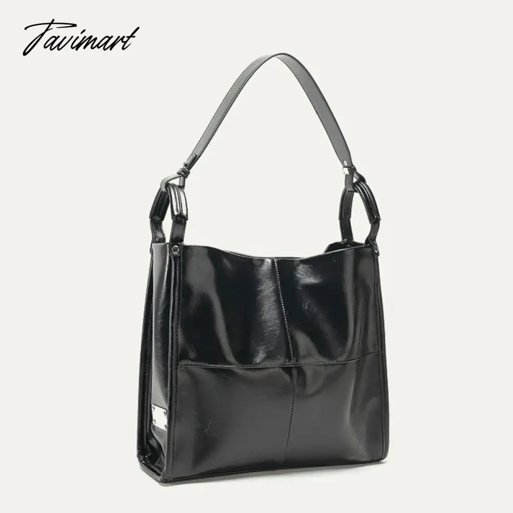 Korean Vintage Tote Bag For Women Luxury Designer Handbag Purses 2024 New In PU Oil Wax Leather Sequined Large Capacity Shoulder