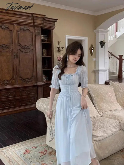 Lace Up Dress Women Summer New Fashion Elegant Vestidos Evening Party French Female Slim Casual Clothes Korean Dresses