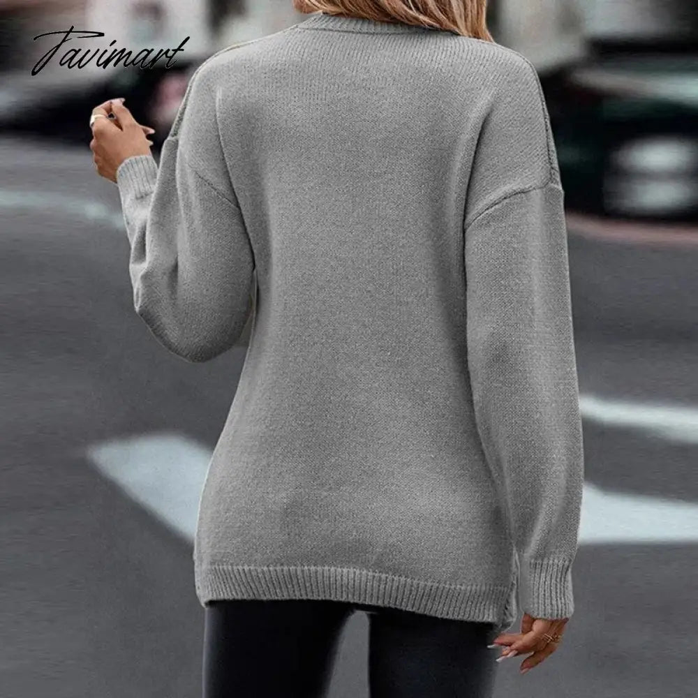Ladies Casual Elegant V-Neck Commute Wear Jumpers Women Slim Knitted Sweaters Pullovers Autumn Winter Vintage Chic Cross Sweater