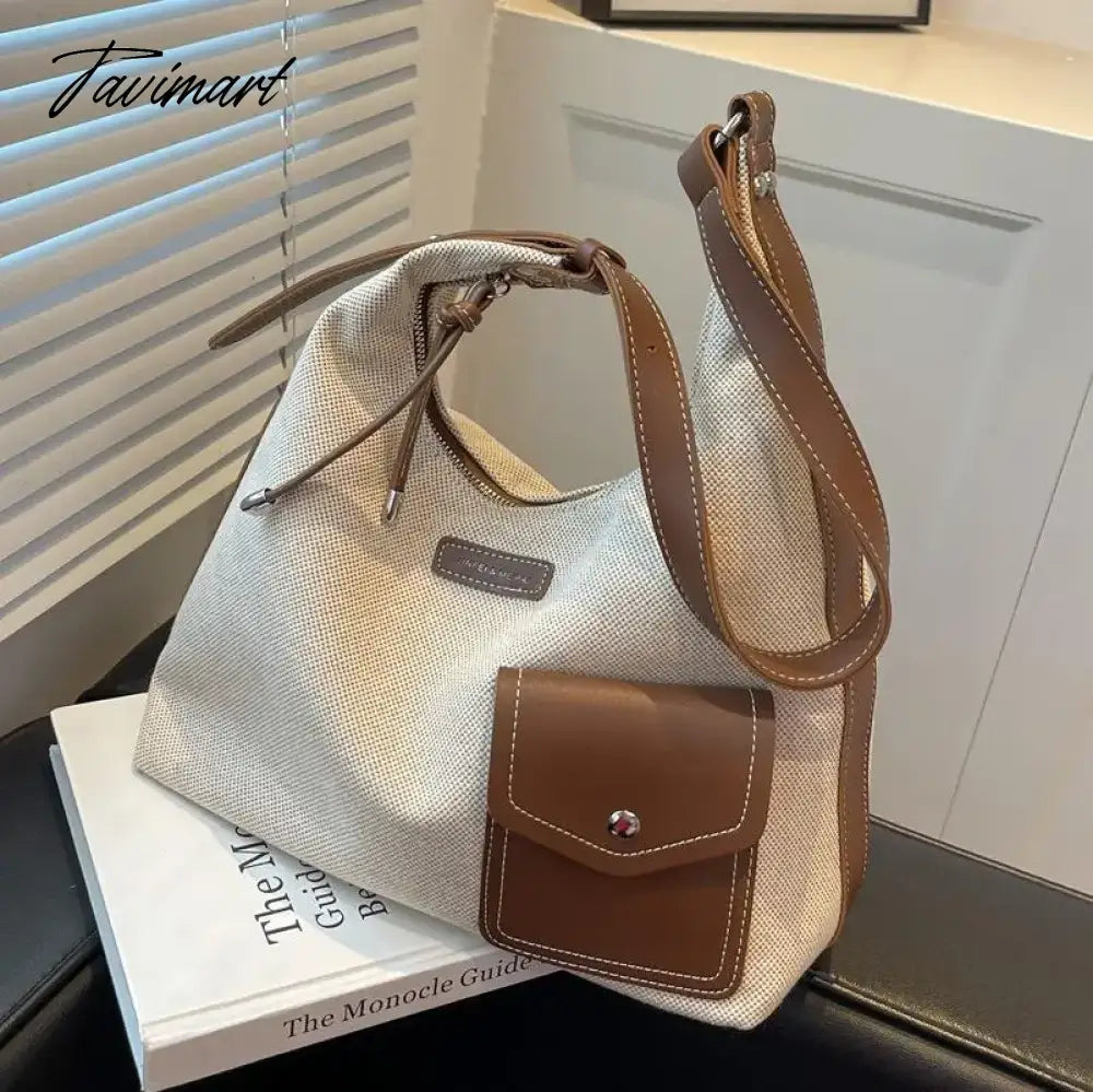 Large capacity retro bag, fashionable tote bag, commuting one shoulder underarm bag, Christmas gift