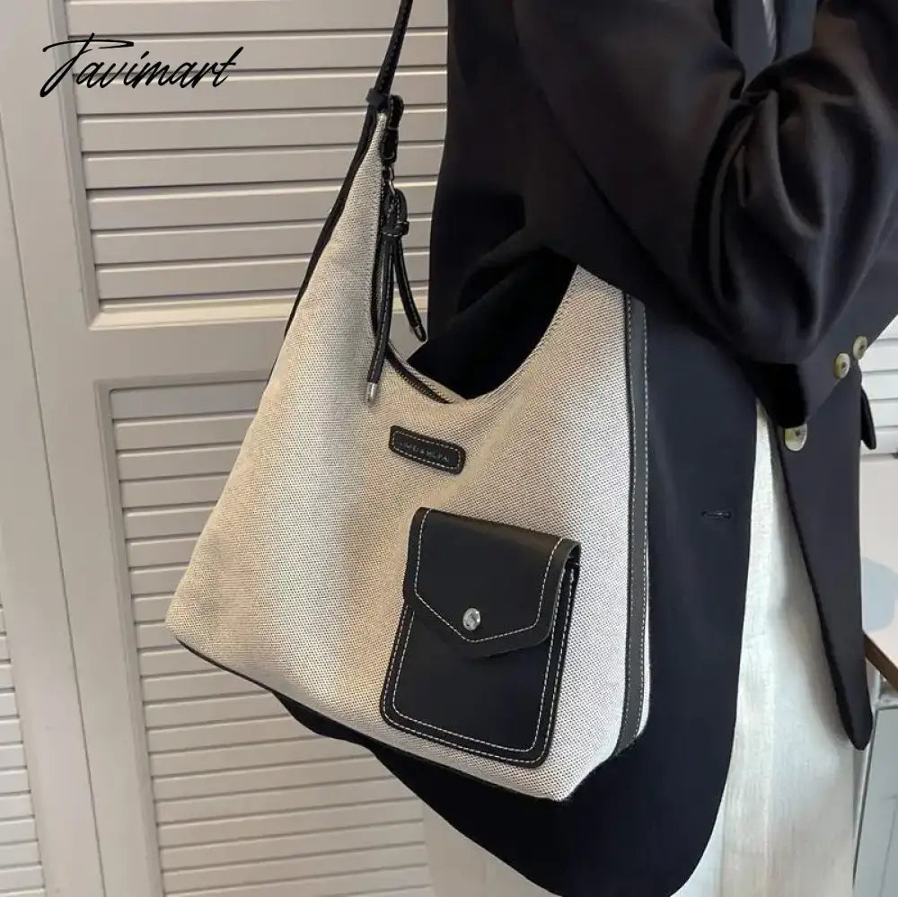 Large capacity retro bag, fashionable tote bag, commuting one shoulder underarm bag, Christmas gift