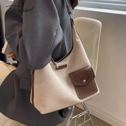 Large capacity retro bag, fashionable tote bag, commuting one shoulder underarm bag, Christmas gift