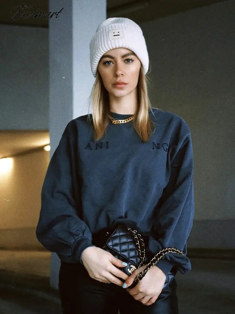 Letter Embroidery Sweatshirt Women Spring Autumn Fashion Designer Pullover Hoodies Femme Casual Luxury Sweatshirts Tops