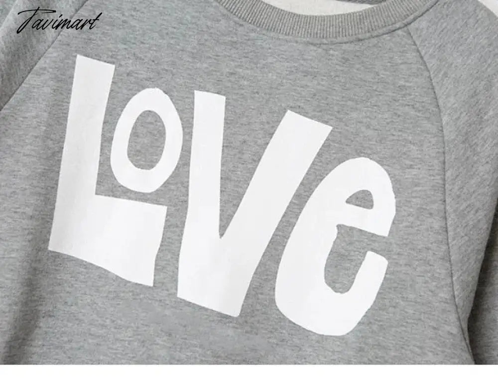 Letter Printed Sweatshirt Women Autumn Winter Long Sleeve Round Neck Elegant Pullover Pull Femme Fashion Hoodies Streetwear