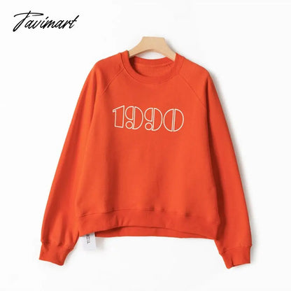 Letter Printed Sweatshirt Women Autumn Winter Long Sleeve Round Neck Elegant Pullover Pull Femme Fashion Hoodies Streetwear