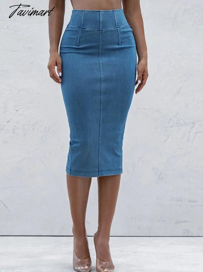 Limit Sale High Quality Summer Denim Skirt for Women Blue Fashion Short Skirt Slim Ladies