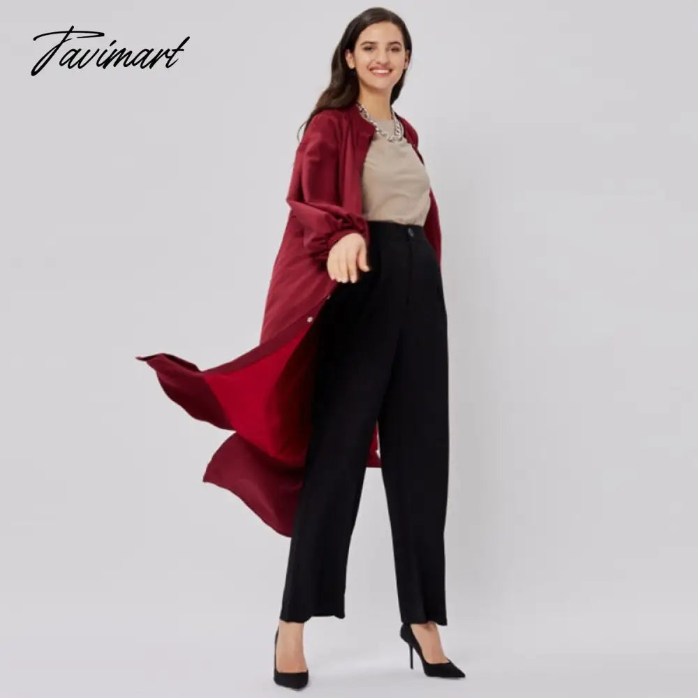 Long Shirt Dress For Women Lantern Sleeves Elegant Female Dresses Single Breasted Belt Office Lady Vestido Winter Dress