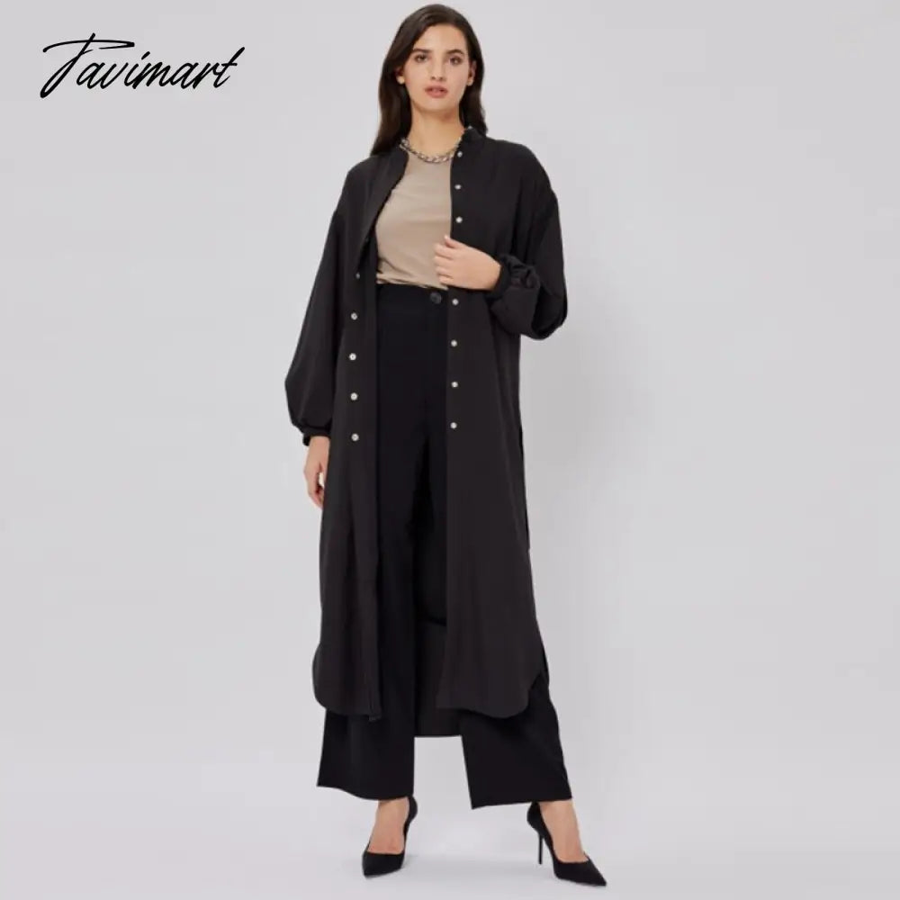 Long Shirt Dress For Women Lantern Sleeves Elegant Female Dresses Single Breasted Belt Office Lady Vestido Winter Dress