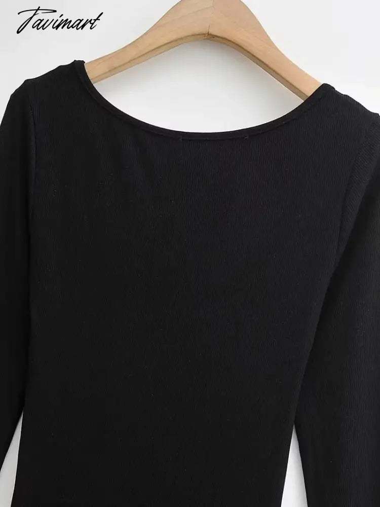 Long Sleeve Sexy Sheath Maxi Dress Women Ins Fashion Blogger Retro Square Collar Knitted Dress