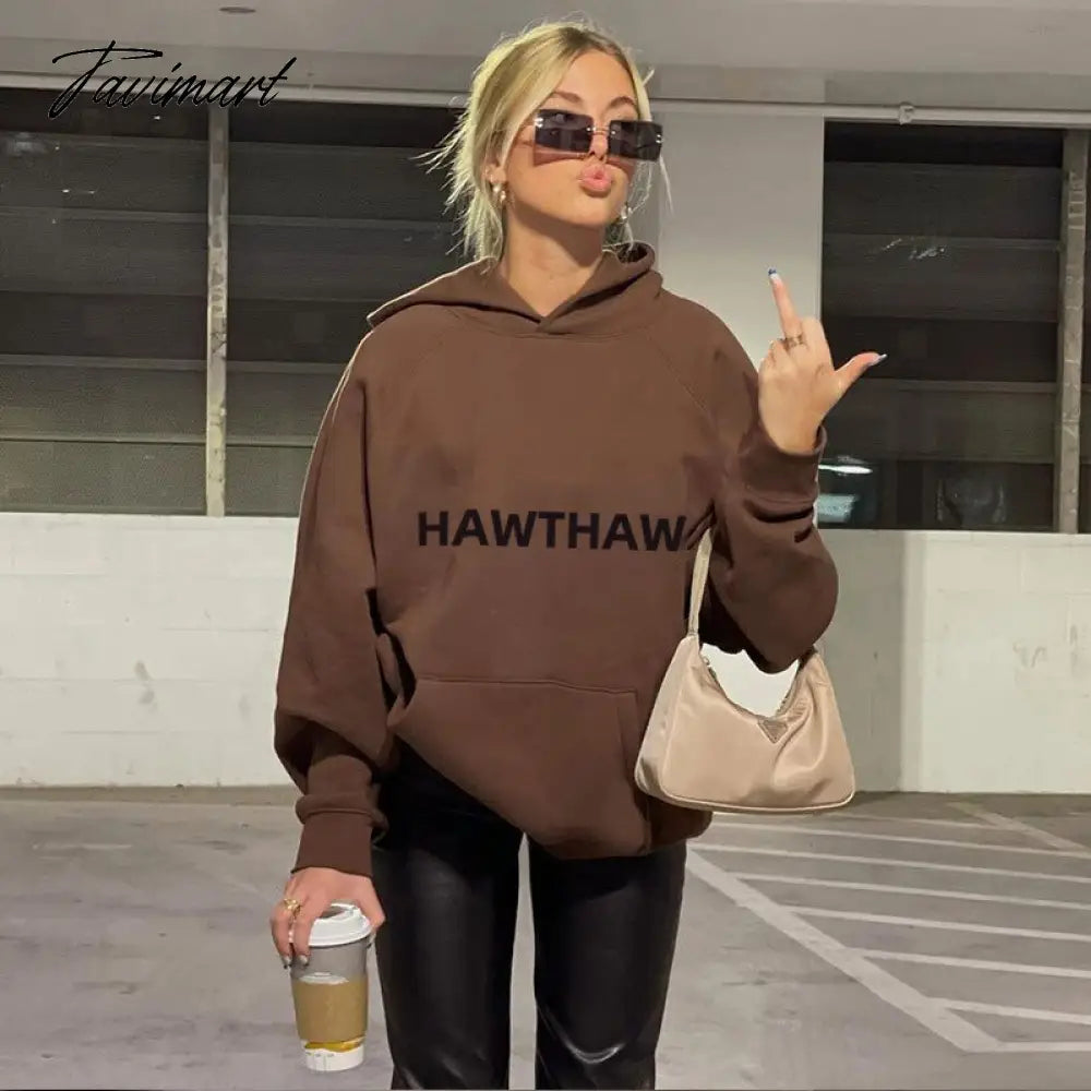 Loose Letter Printed Hooded Sweater Women Casual Sports With Pocket Sweater Pullover Autmn Female Loose Oversiaze Sweaters Tops
