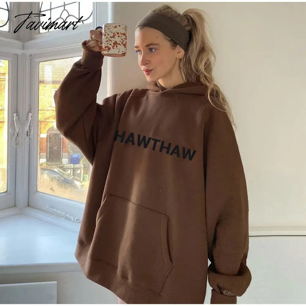 Loose Letter Printed Hooded Sweater Women Casual Sports With Pocket Sweater Pullover Autmn Female Loose Oversiaze Sweaters Tops