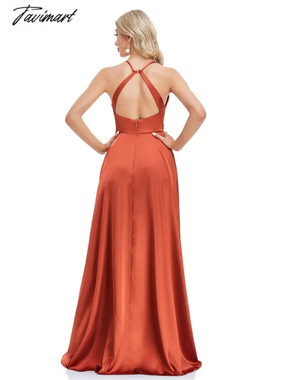 Lucyinlove Luxury Sexy Backless Evening Dress Women V-neck High Slit Satin Formal Cocktail Wedding Party Prom Long Gowns
