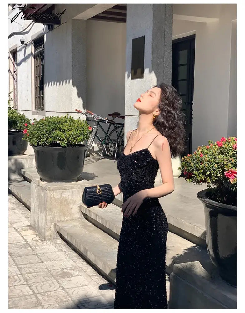 Maxi Long Sequin Dress Sexy Red Glitter Bodycon Wedding Guest Birthday Party Dresses Elegant Occasion Dress for Women