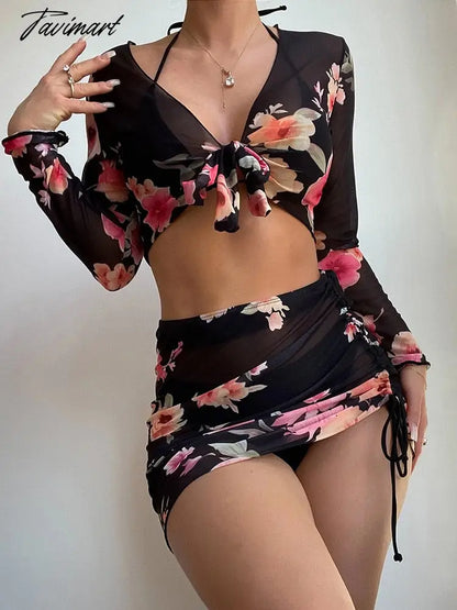 New 4 pieces Bikinis Women Swimwear Swimsuit Beach Skirt Bikini Set Cover Up Bathing Suit Swim Wear Biquini Female