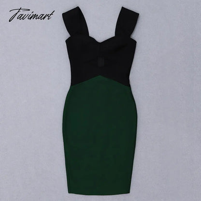 New Arrival Bodycon Bandages Dress Women Patchwork Sexy Spaghetti Strap Club Celebrity Party Elegant Clothes